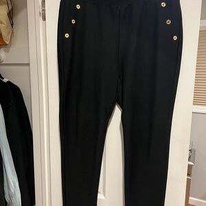 MICHAEL Michael Kors Black Pants with Gold Buttons